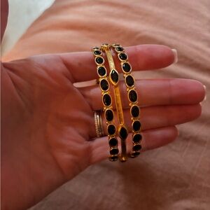 Julie Vos Gold and Black Gemstone Bracelets